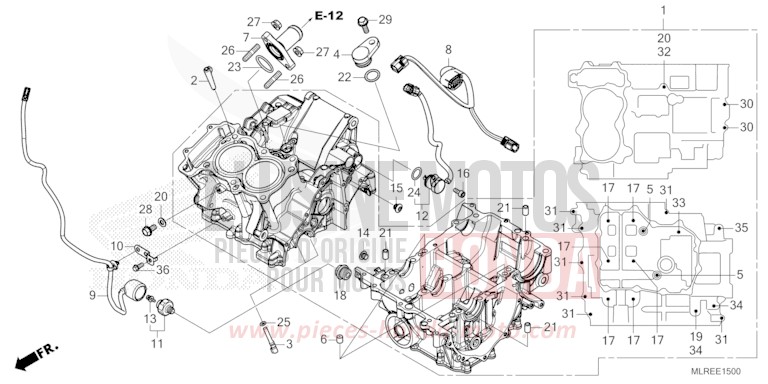 CARTER MOTEUR (CB500FA) de Hornet 500 GRAPHITE BLACK (NHB01) 2026